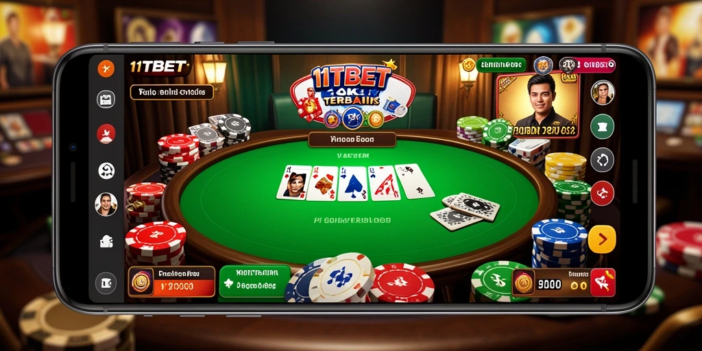Tampilan gameplay seru dari 11TBET saat bermain Poker.