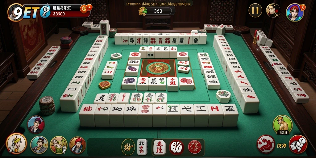 Screenshot game 9ET menampilkan gameplay Mahjong yang seru dan menarik.