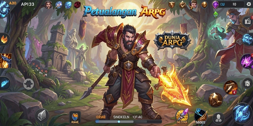 Gameplay ARPG yang menampilkan pertarungan seru dan eksplorasi dunia.