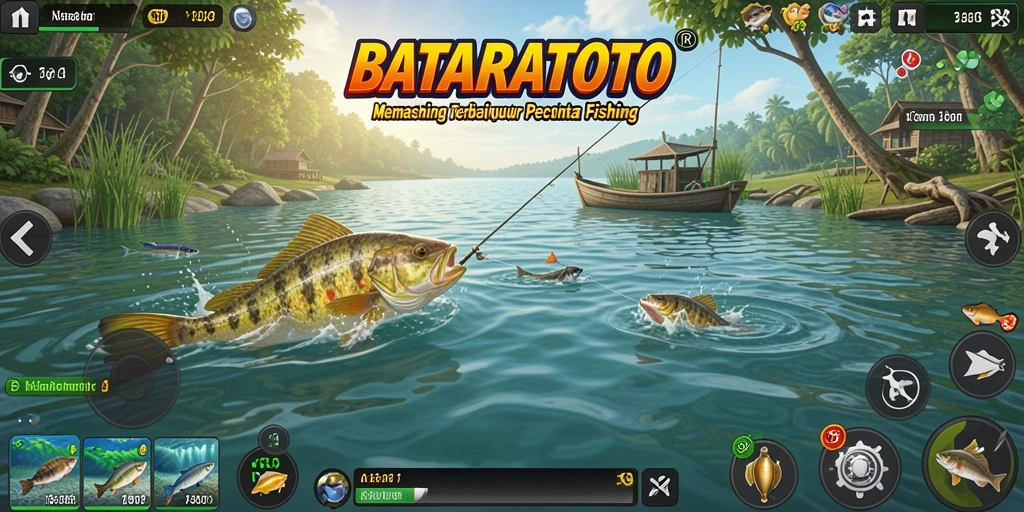 Tampilan gameplay <strong>BATARATOTO</strong> yang seru saat memancing.