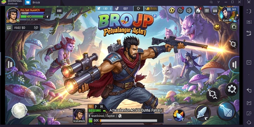 Tampilan gameplay seru dalam petualangan ARPG BROJP.