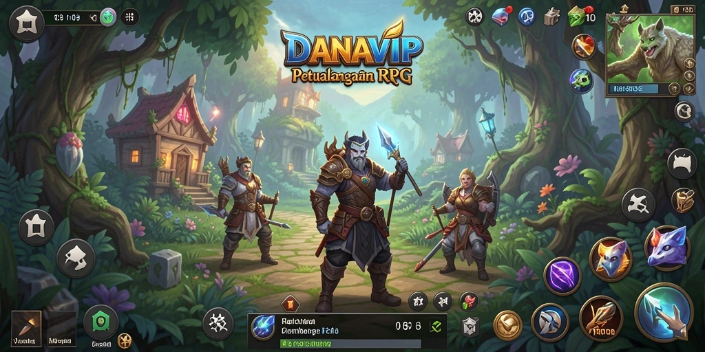 Screenshot utama DANAVIP menampilkan aksi gameplay RPG yang menegangkan.