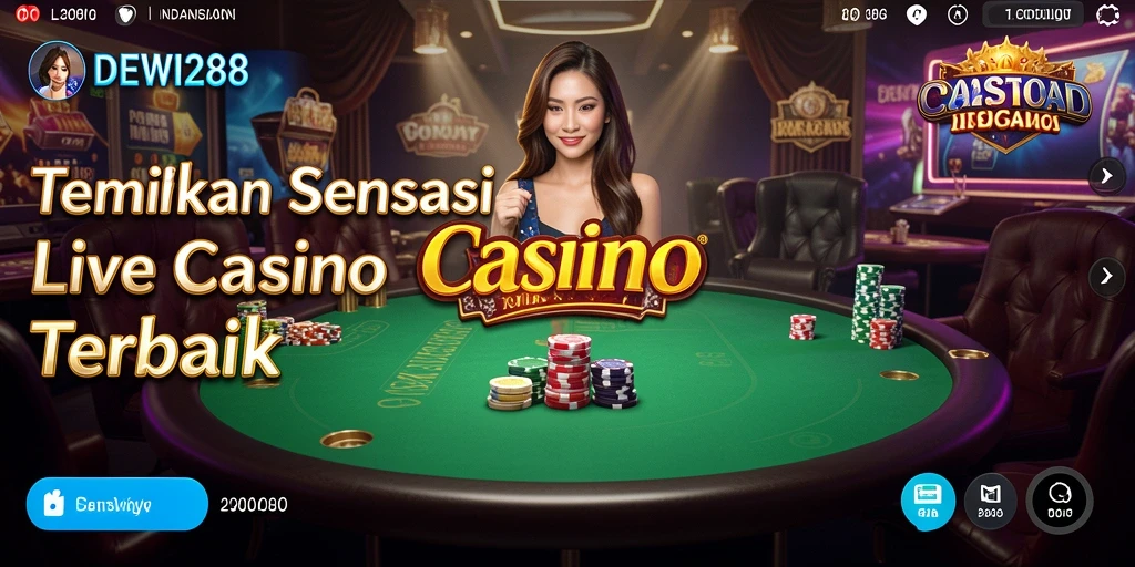 Tampilan gameplay mendebarkan dari DEWI288 dalam Live Casino.