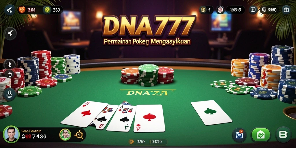 Screenshot gameplay DNA777 menampilkan momen seru dalam permainan Poker.