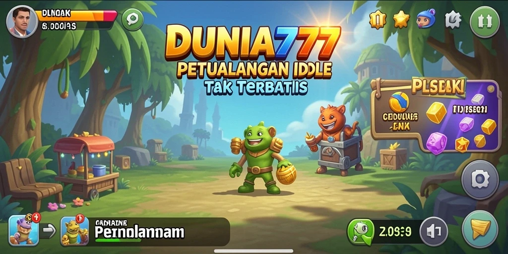 Screenshot gameplay <strong>DUNIA777</strong> yang menampilkan aksi karakter dalam permainan Idle.