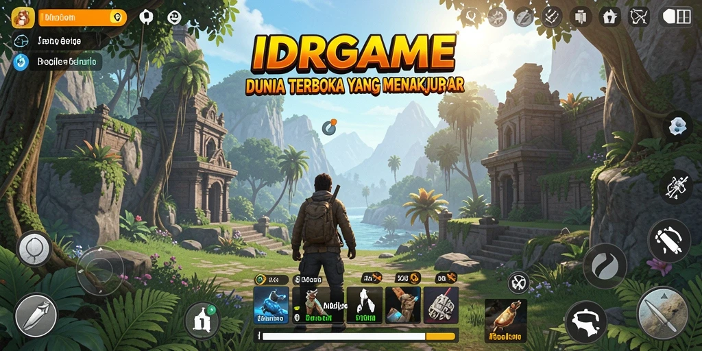 Tangkapan layar menampilkan aksi seru dalam dunia terbuka IDRGAME.
