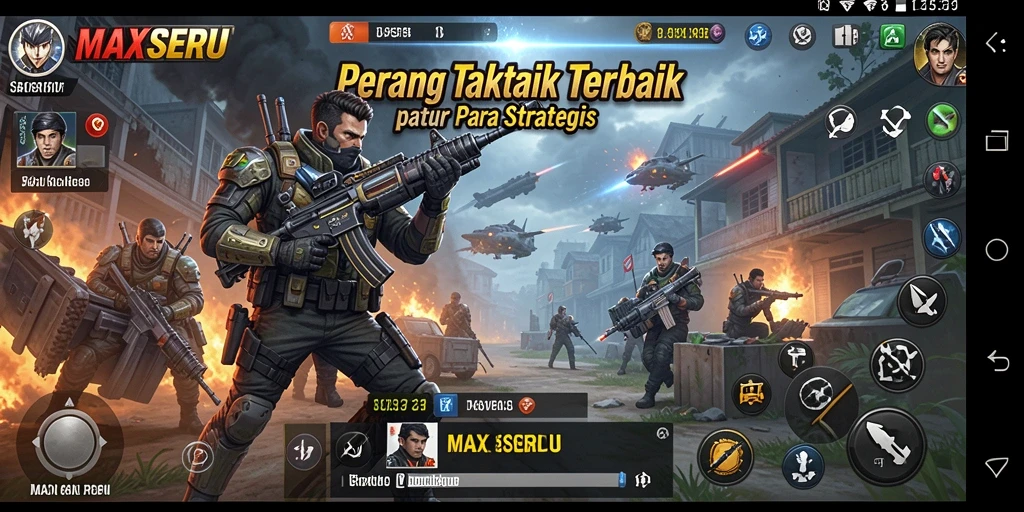 Tampilan gameplay MAXSERU yang penuh strategi dan aksi.