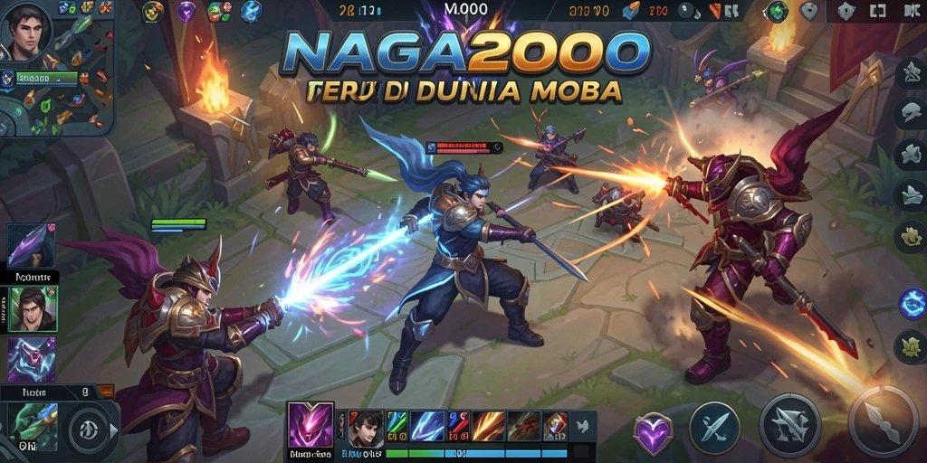 Gameplay seru pertempuran tim di NAGA2000.