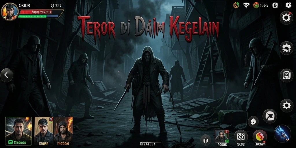 Screenshot gameplay menegangkan dari OKIDR dengan suasana horor yang kental.
