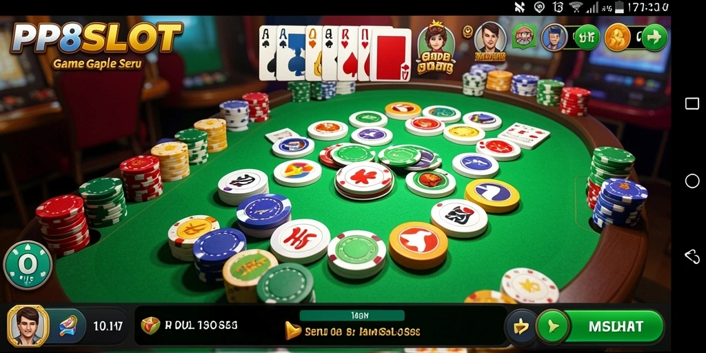 Tampilan gameplay seru dari PP8SLOT yang menampilkan permainan Gaple.