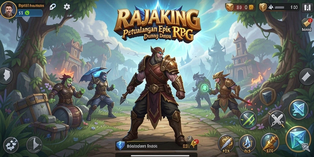 Tampilan gameplay RAJAKING yang mendebarkan dan seru.