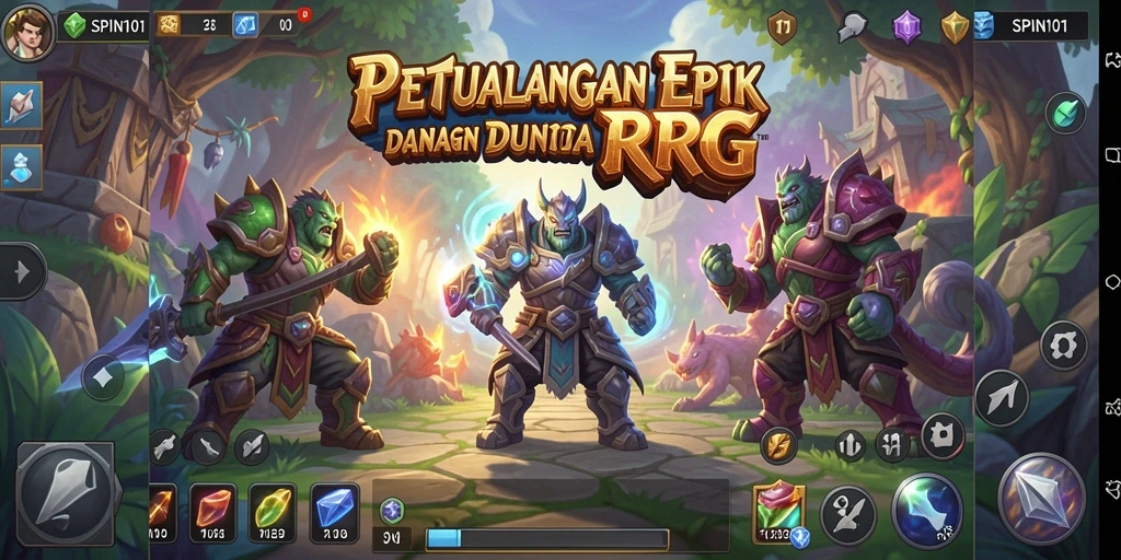 Sebuah tampilan epik dari gameplay RPG dalam SPIN101.