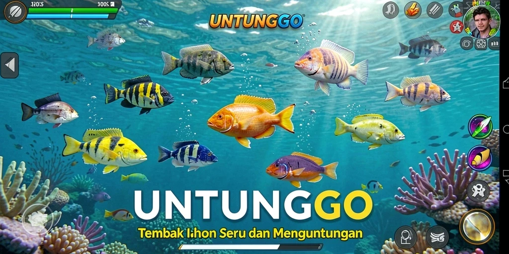 Tampilan gameplay seru dan menantang Tembak Ikan UNTUNGGO.
