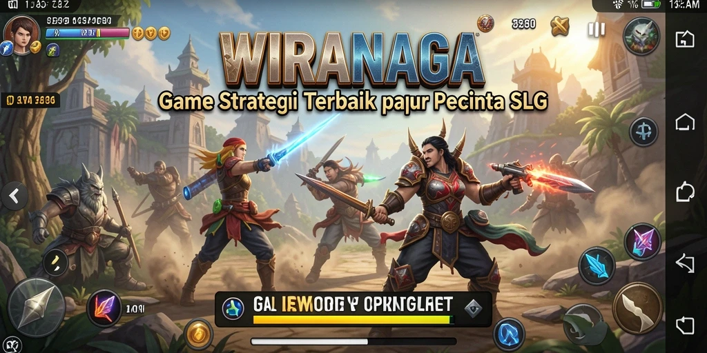 Gameplay mendebarkan dalam WIRANAGA dengan pertempuran strategis.